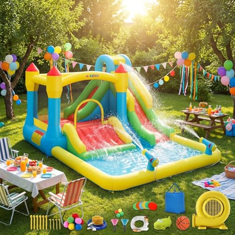 Casa de juegos inflable acuáti - Kids Outdoor Climbing Wall reseña y precio