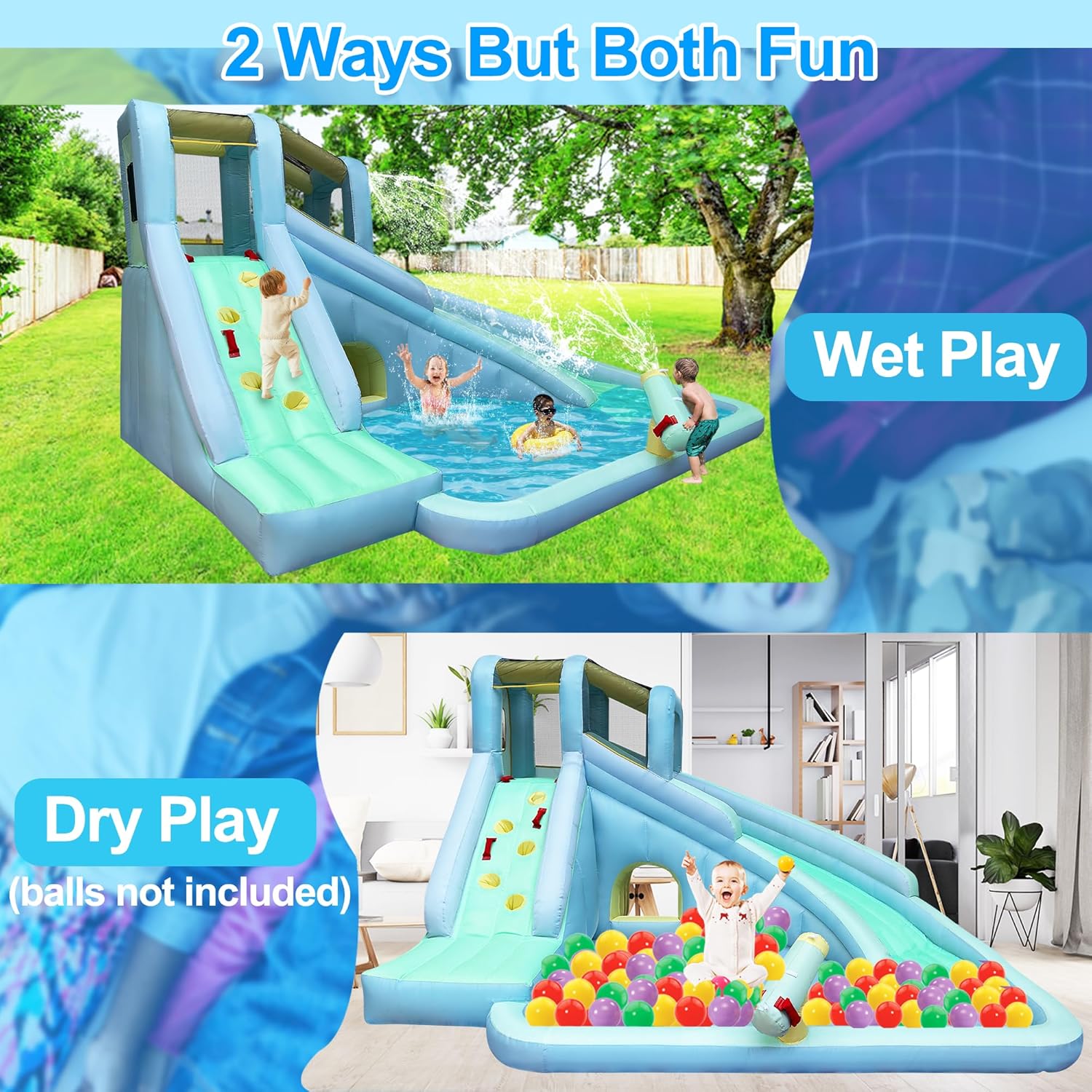 Parque Acuático Inflable 6 en  - Kids Outdoor Climbing Wall reseña y precio
