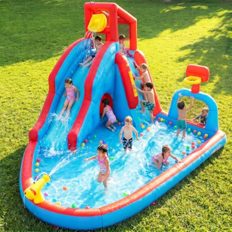Tobogán acuático inflable para - Kids Outdoor Climbing Wall reseña y precio