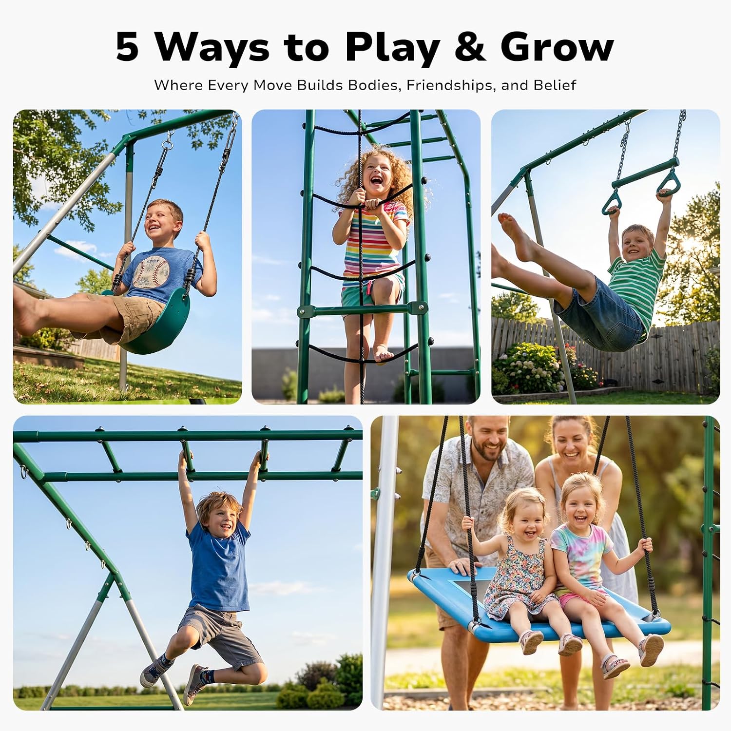 Columpio de Jardín con Barras  - Kids Outdoor Monkey Bar Set reseña y precio