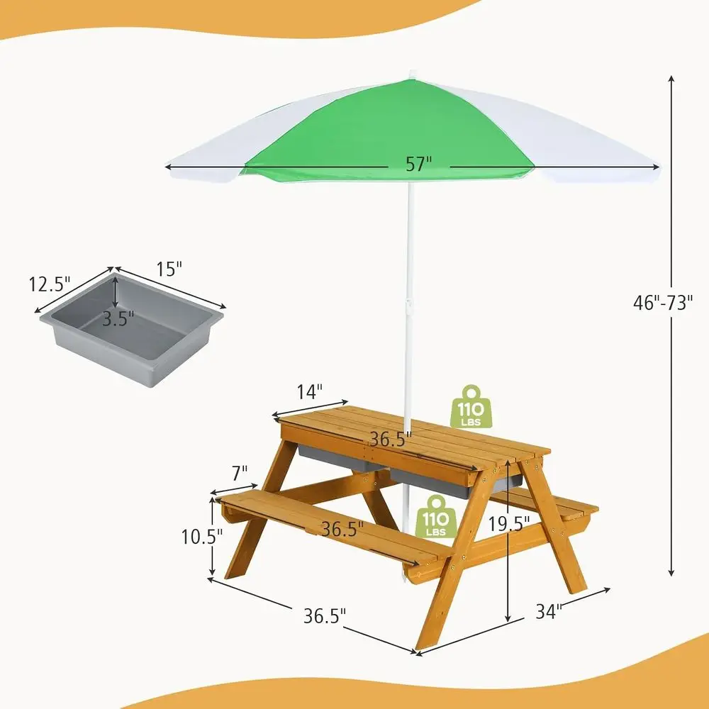 Mesa de Picnic Infantil 3 en 1 - Kids Outdoor Activity Table reseña y precio