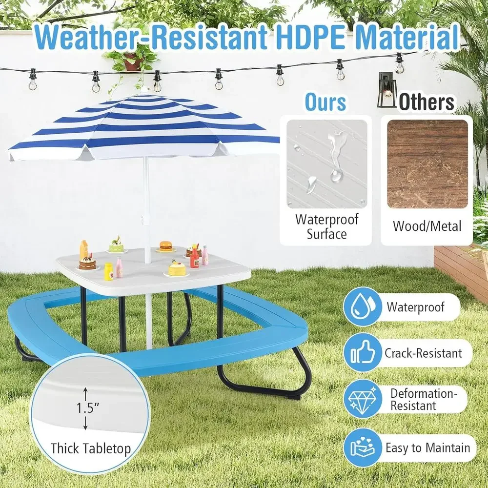 Mesa de Picnic para 8 Personas - Kids Outdoor Activity Table reseña y precio