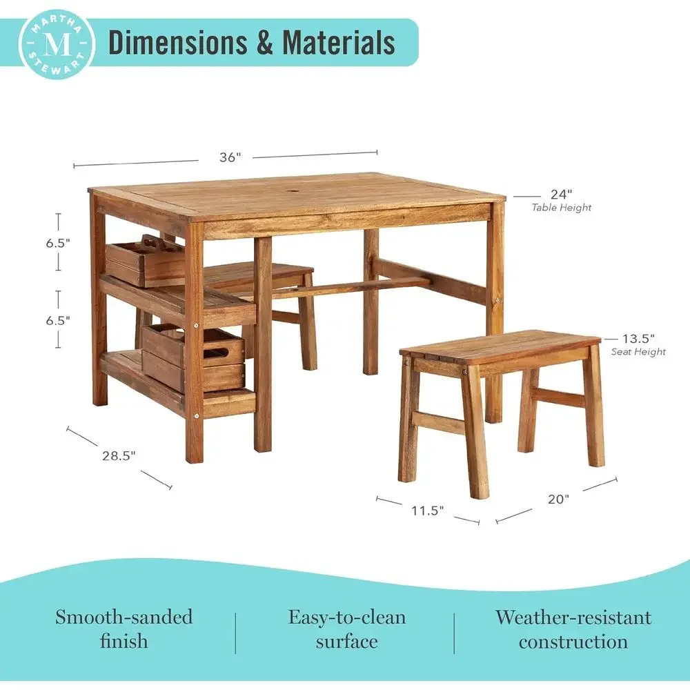 Conjunto de Mesa y 2 Bancos pa - Kids Outdoor Activity Table reseña y precio