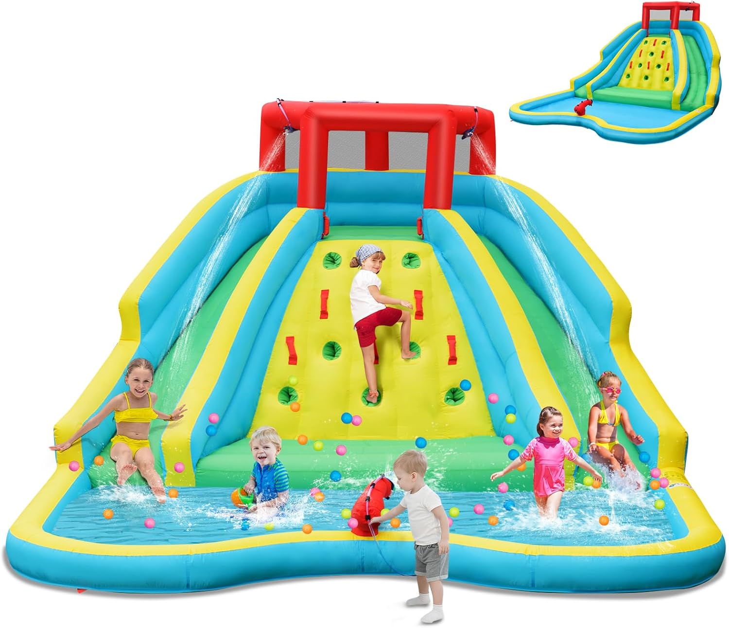 Tobogán Acuático Inflable Giga - Kids Outdoor Climbing Wall reseña y precio