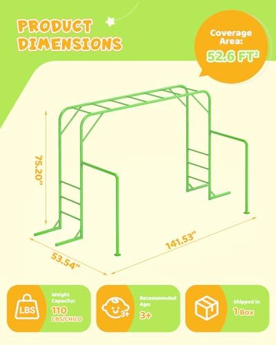 Set de barras de mono para ext - Kids Outdoor Monkey Bar Set reseña y precio