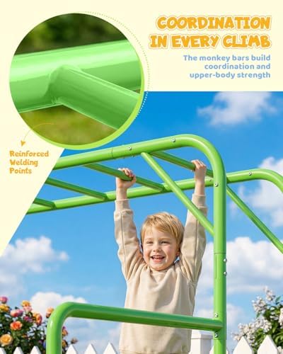 Set de barras de mono para ext - Kids Outdoor Monkey Bar Set reseña y precio