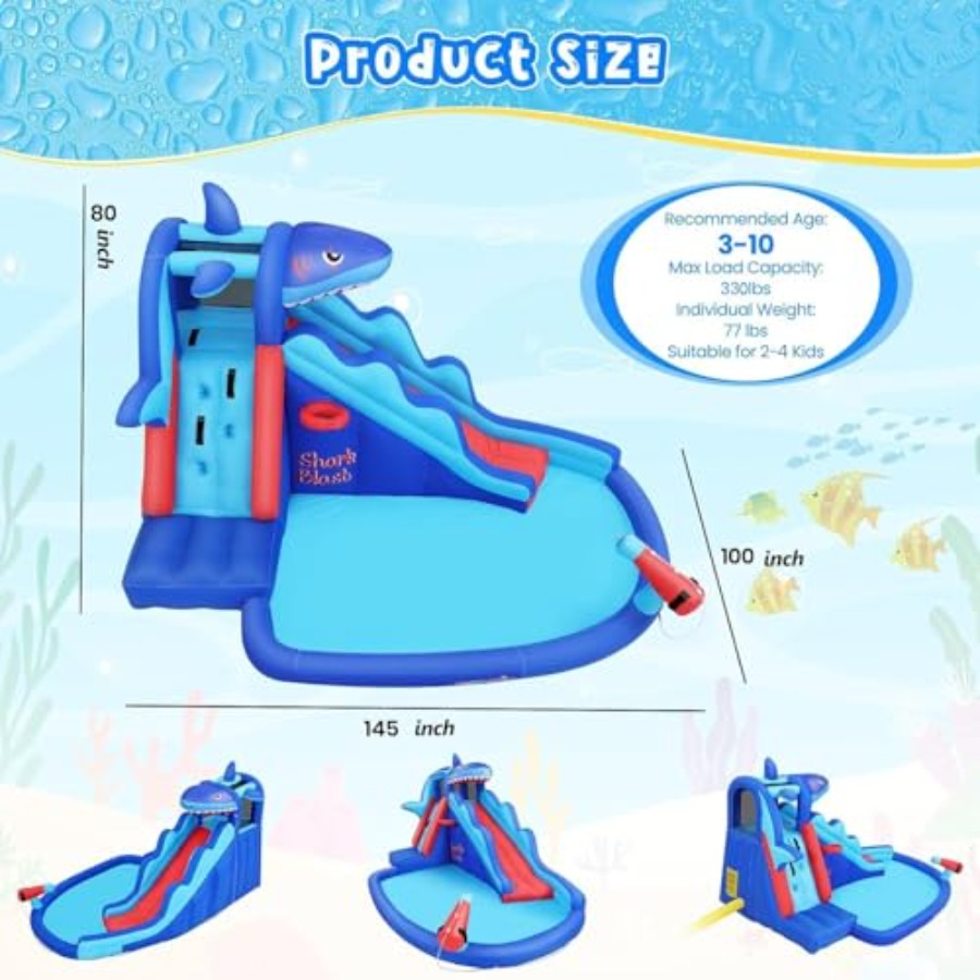 Tobogán acuático inflable para - Kids Outdoor Climbing Wall reseña y precio