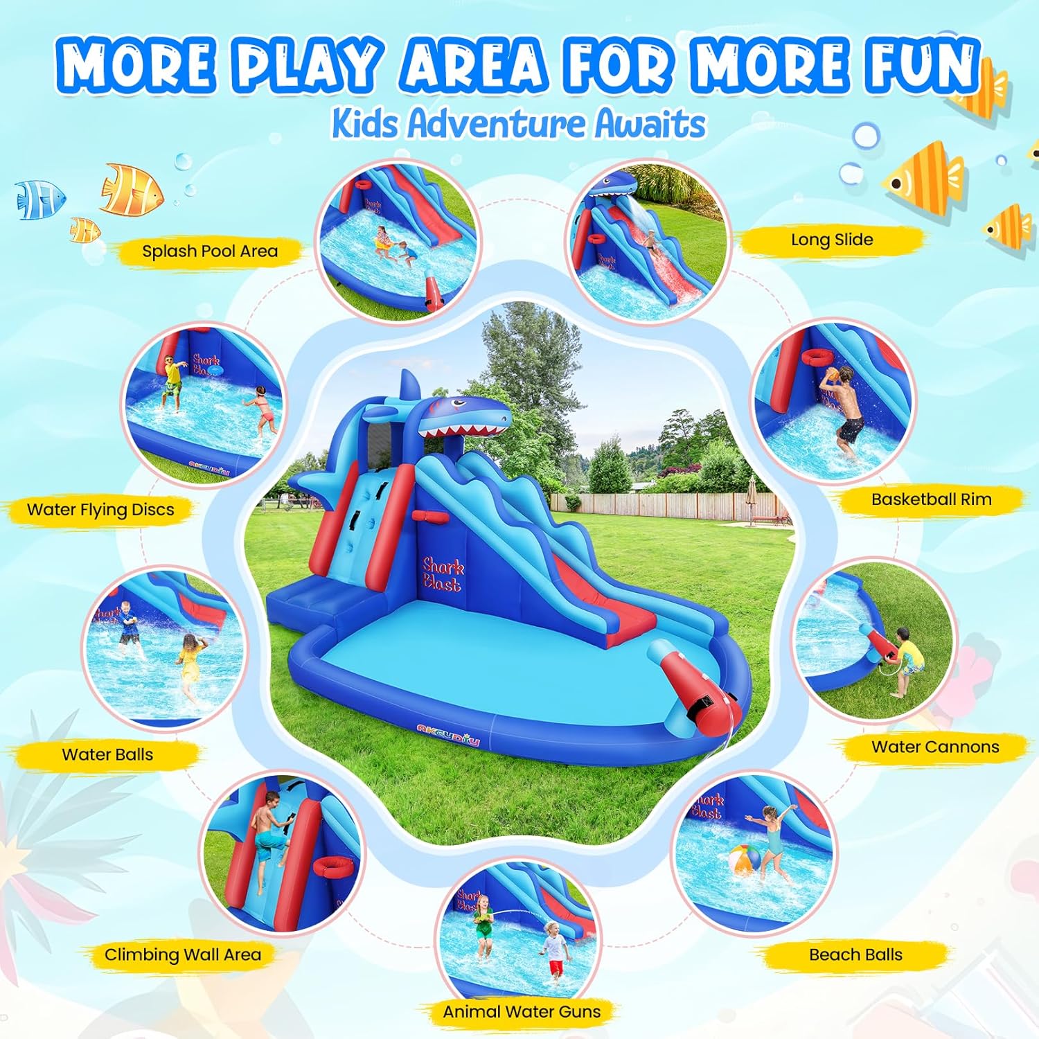 Parque Acuático Inflable con T - Kids Outdoor Climbing Wall reseña y precio