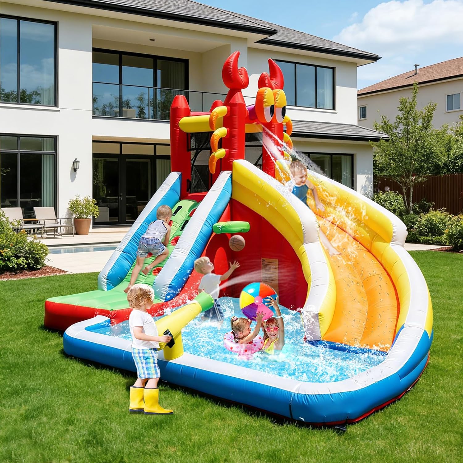 Gran Casa de Brinco Inflable c - Kids Outdoor Climbing Wall reseña y precio