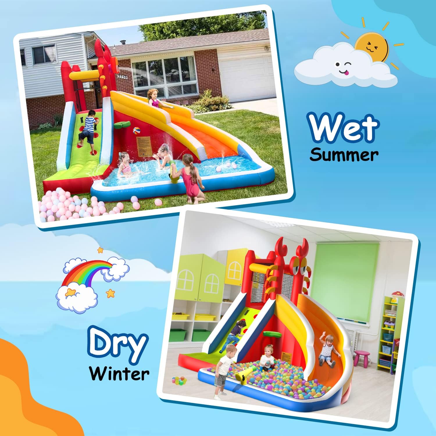Gran Casa de Brinco Inflable c - Kids Outdoor Climbing Wall reseña y precio