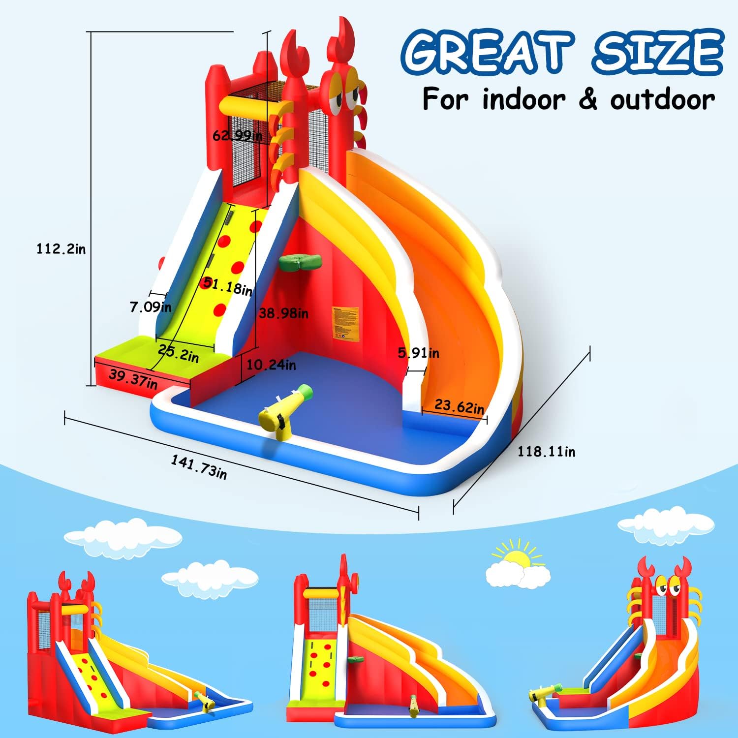 Gran Casa de Brinco Inflable c - Kids Outdoor Climbing Wall reseña y precio