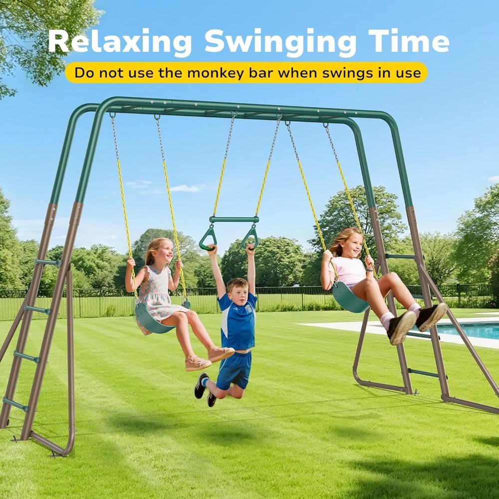 Columpio de Metal Resistente p - Kids Outdoor Monkey Bar Set reseña y precio