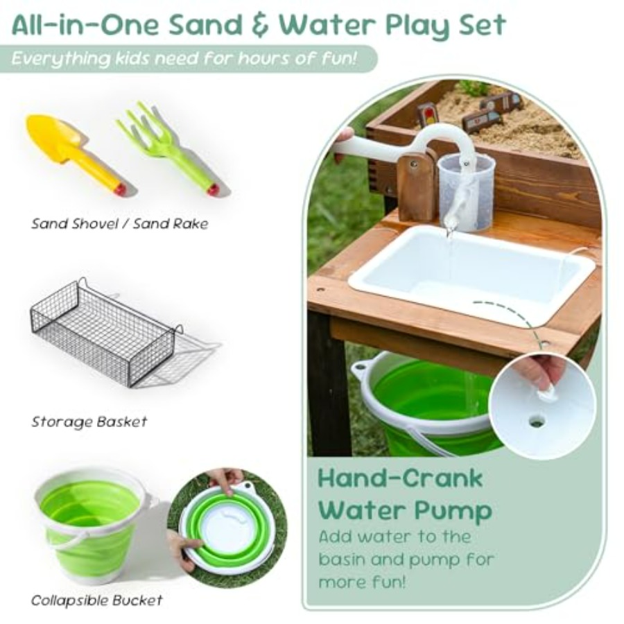 Mesa de arena de madera para e - Kids Outdoor Activity Table reseña y precio